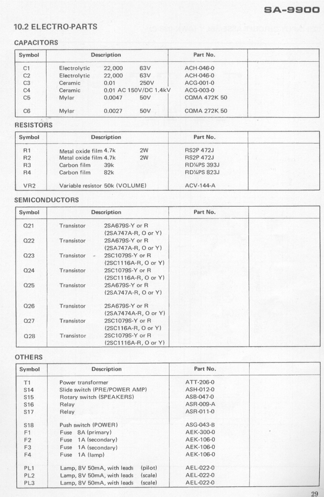 Pioneer SA-9900 manual 