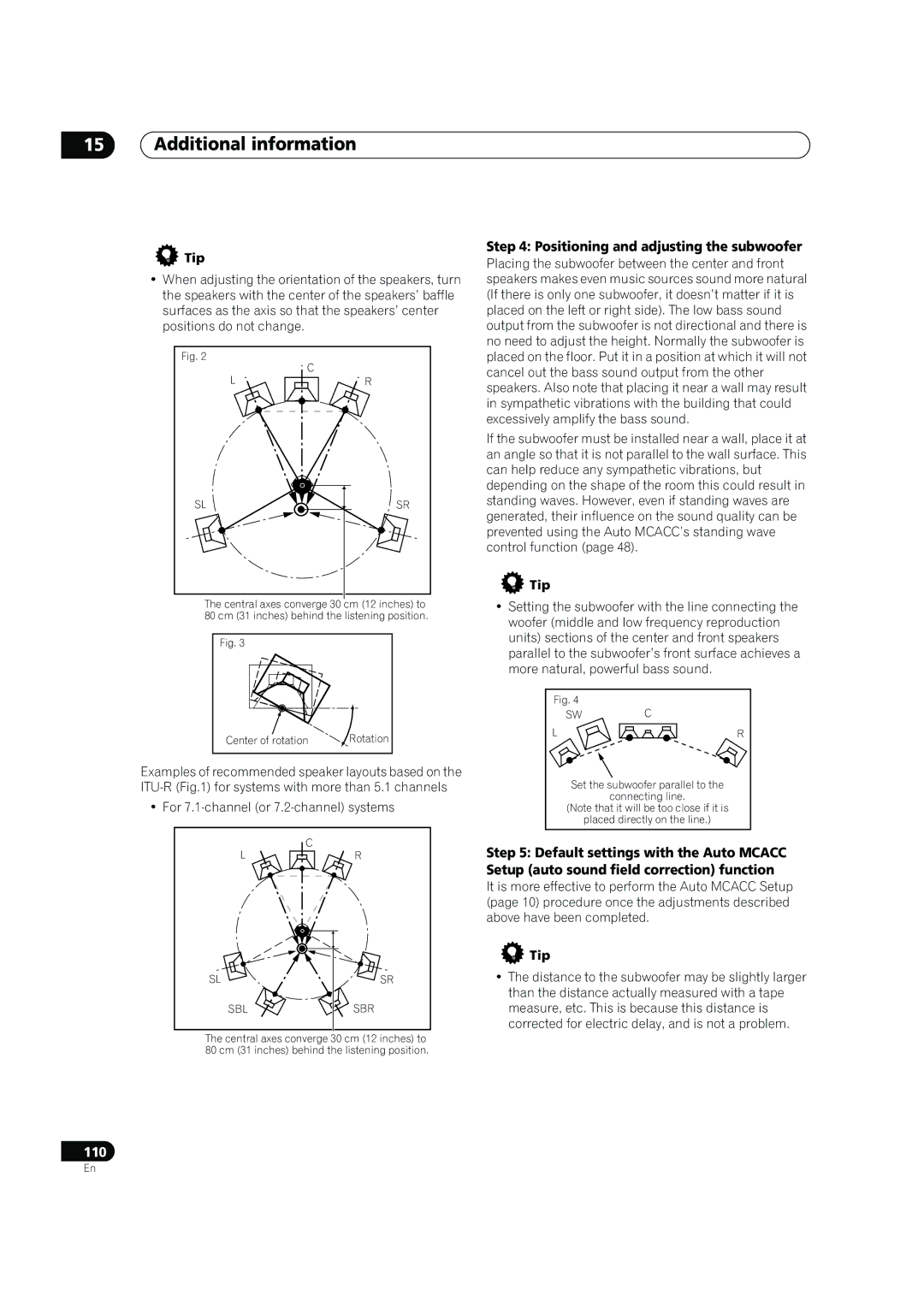 Pioneer SC-07, SC-05 manual Additional information, Positioning and adjusting the subwoofer 