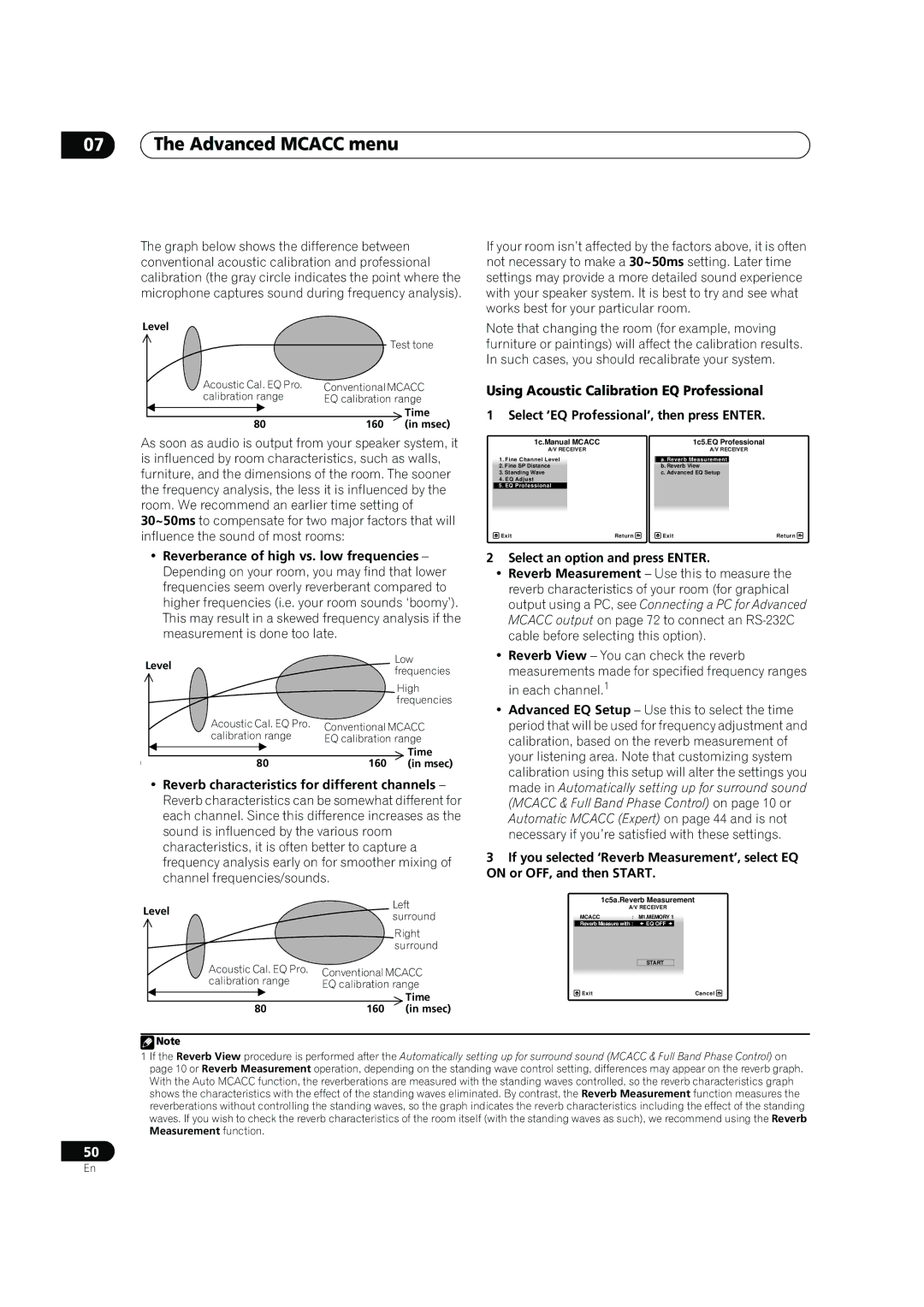 Pioneer SC-07, SC-05 manual Using Acoustic Calibration EQ Professional, Select ‘EQ Professional’, then press Enter 