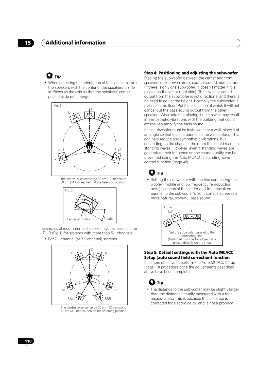 Pioneer SC-07, SC-05 manual Additional information, Positioning and adjusting the subwoofer 