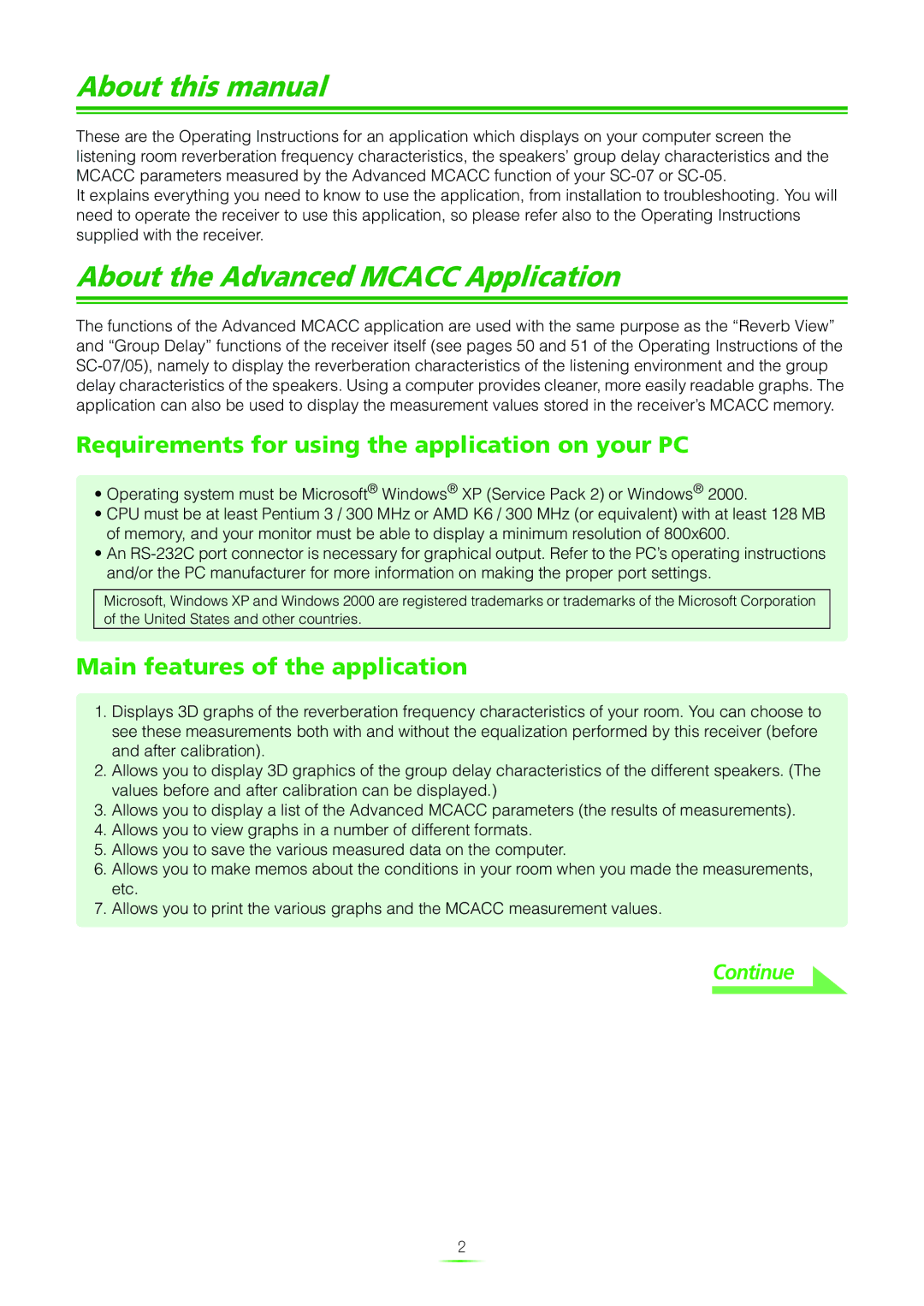 Pioneer SC-07 About this manual, About the Advanced Mcacc Application, Requirements for using the application on your PC 