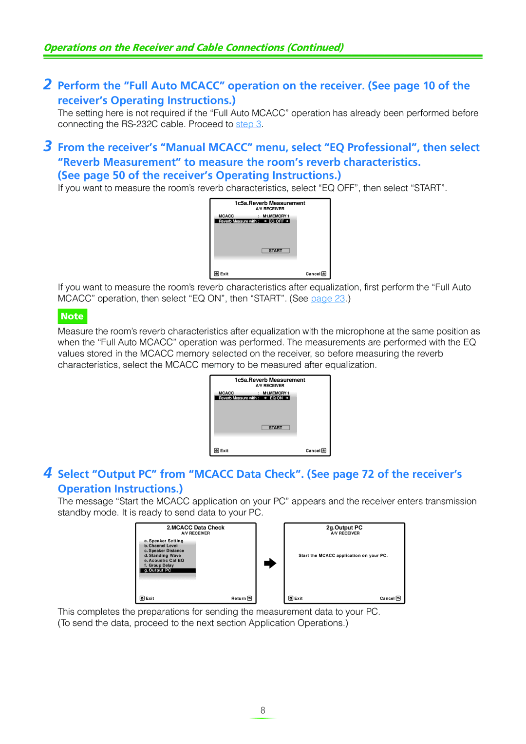 Pioneer SC-07 manual Operations on the Receiver and Cable Connections 