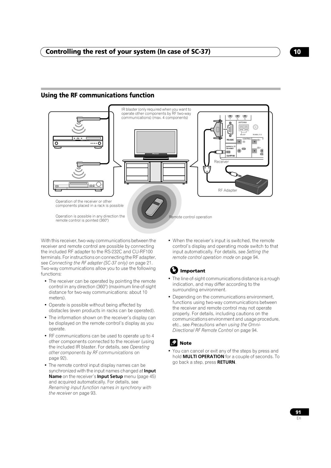 Pioneer SC-35 manual Receiver 