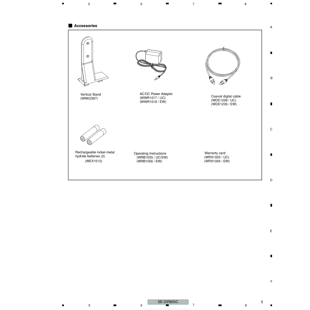 Pioneer SE-DIR800C manual Accessories 