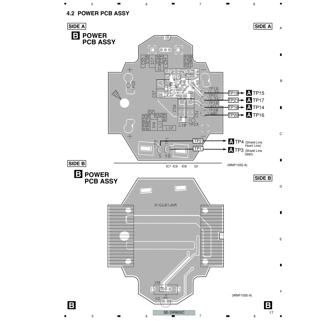 Pioneer SE-DIR800C manual B Power, Power Pcb Assy, A TP15, A TP17, A TP14, A TP16, Side A, Side B 