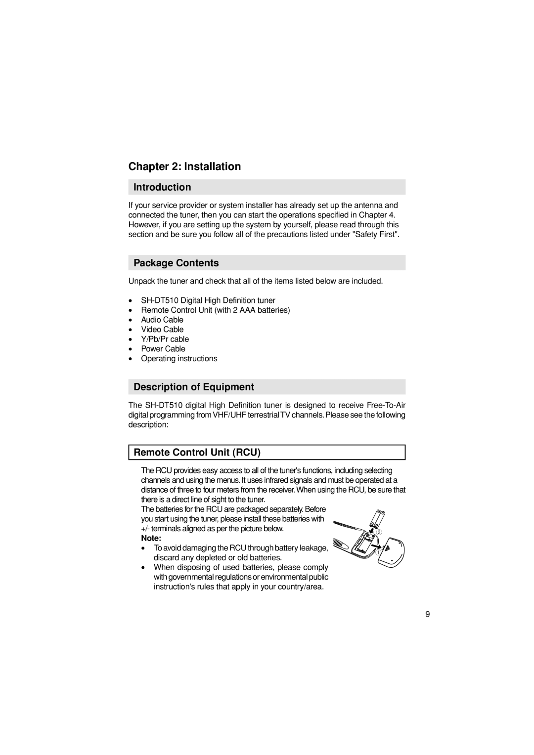 Pioneer SH-DT510 manual Installation, Introduction 