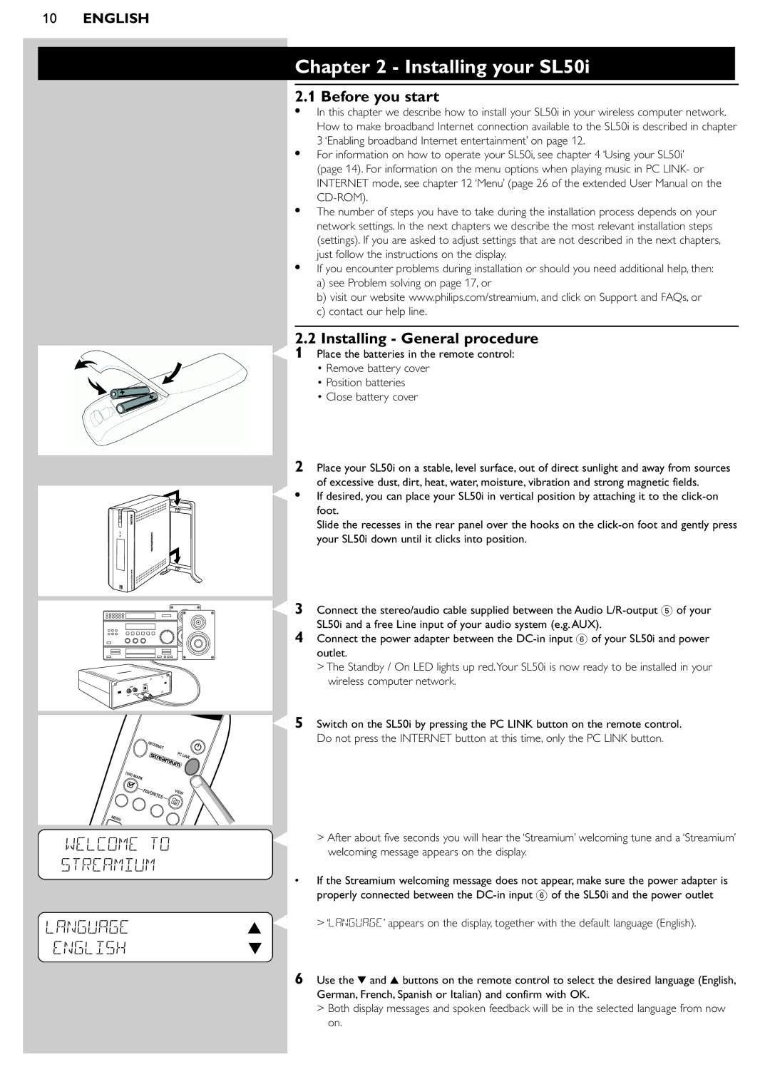 Pioneer SL50I manual Installing your SL50i, Language English, Before you start, Installing General procedure 