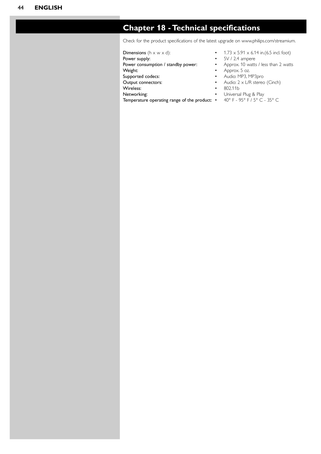 Pioneer SL50I manual Technical specifications 