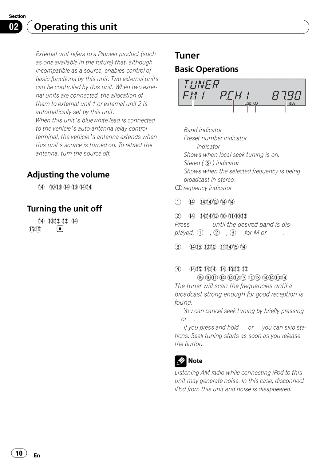 Pioneer SRC7127-B/N operation manual Tuner, Basic Operations, Adjusting the volume, Turning the unit off 