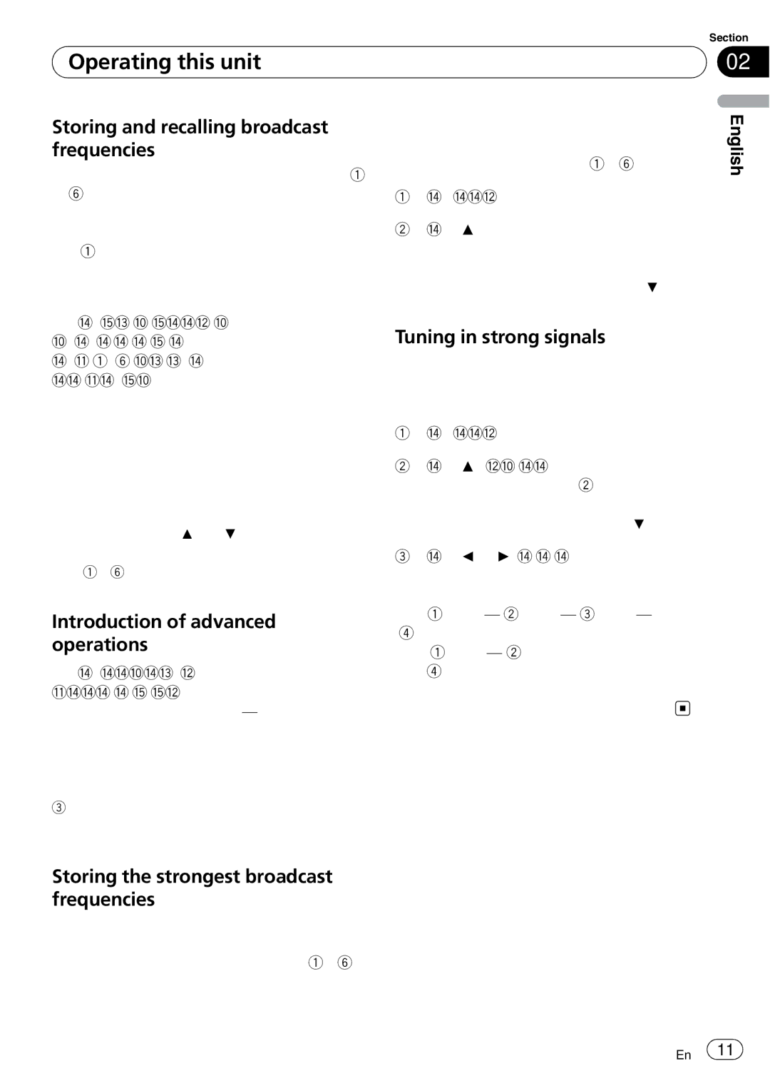 Pioneer SRC7127-B/N operation manual Storing and recalling broadcast frequencies, Introduction of advanced operations 