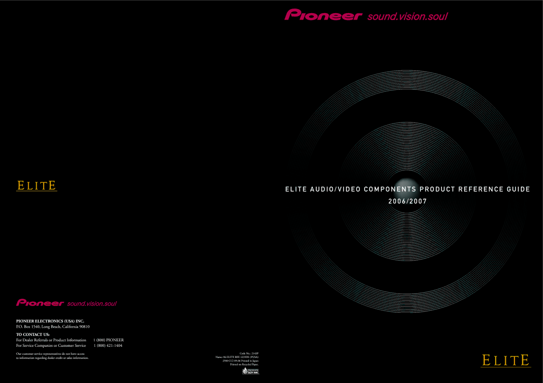 Pioneer Stereo System manual Pioneer Electronics USA INC 