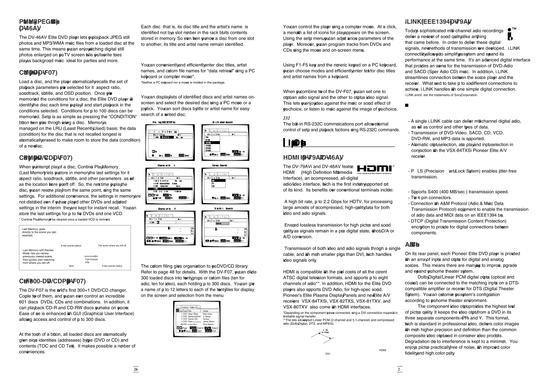 Pioneer Stereo System manual Inputs and Outputs 