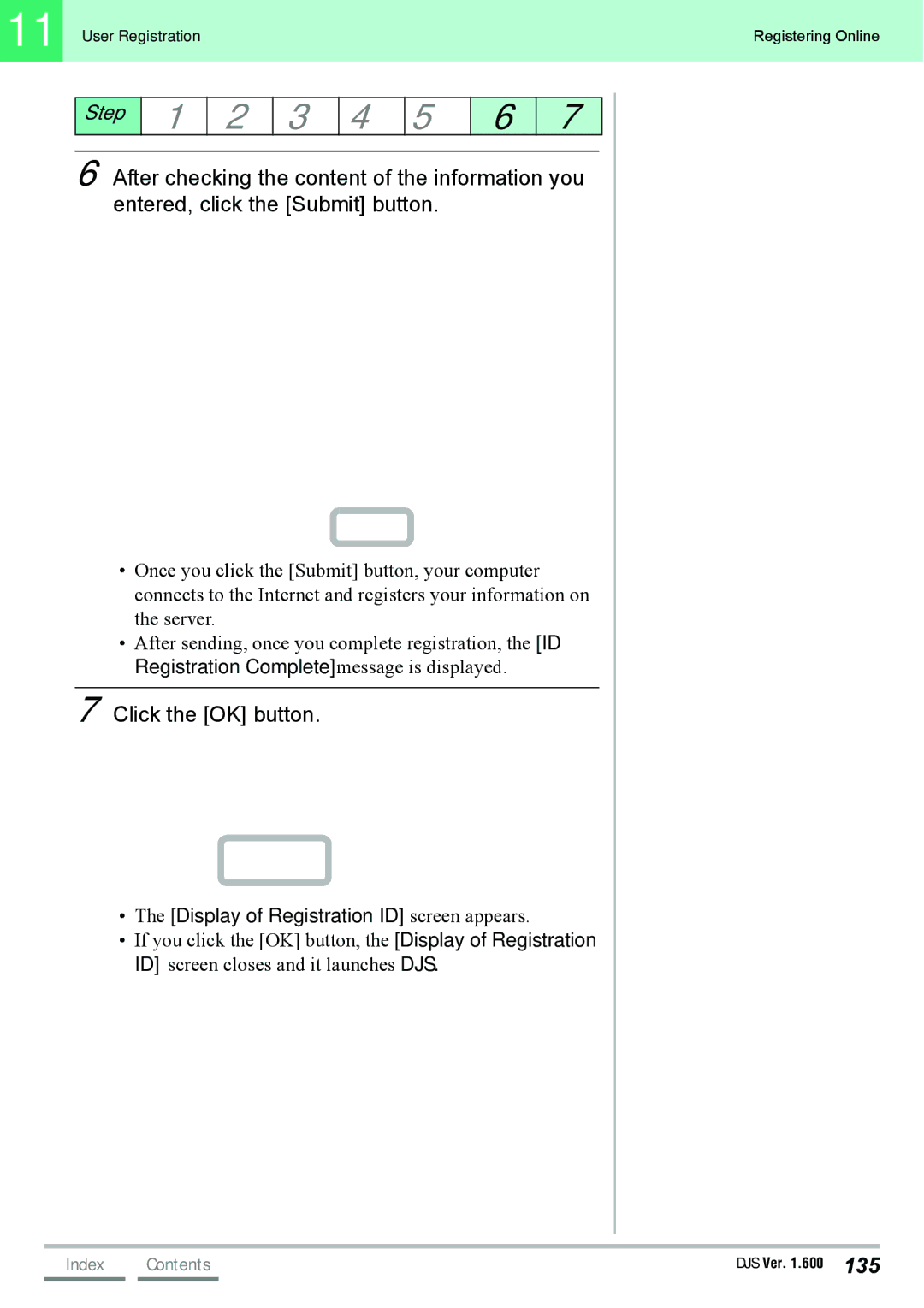 Pioneer SVJ-DS01D, SVJ-DL01D manual Click the OK button, Display of Registration ID screen appears 