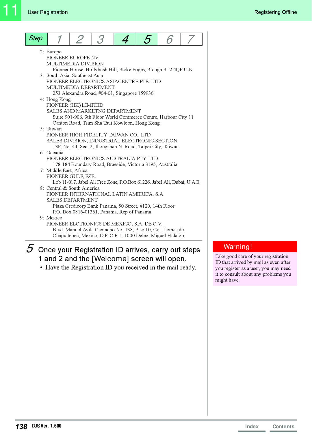 Pioneer SVJ-DL01D, SVJ-DS01D manual Have the Registration ID you received in the mail ready 