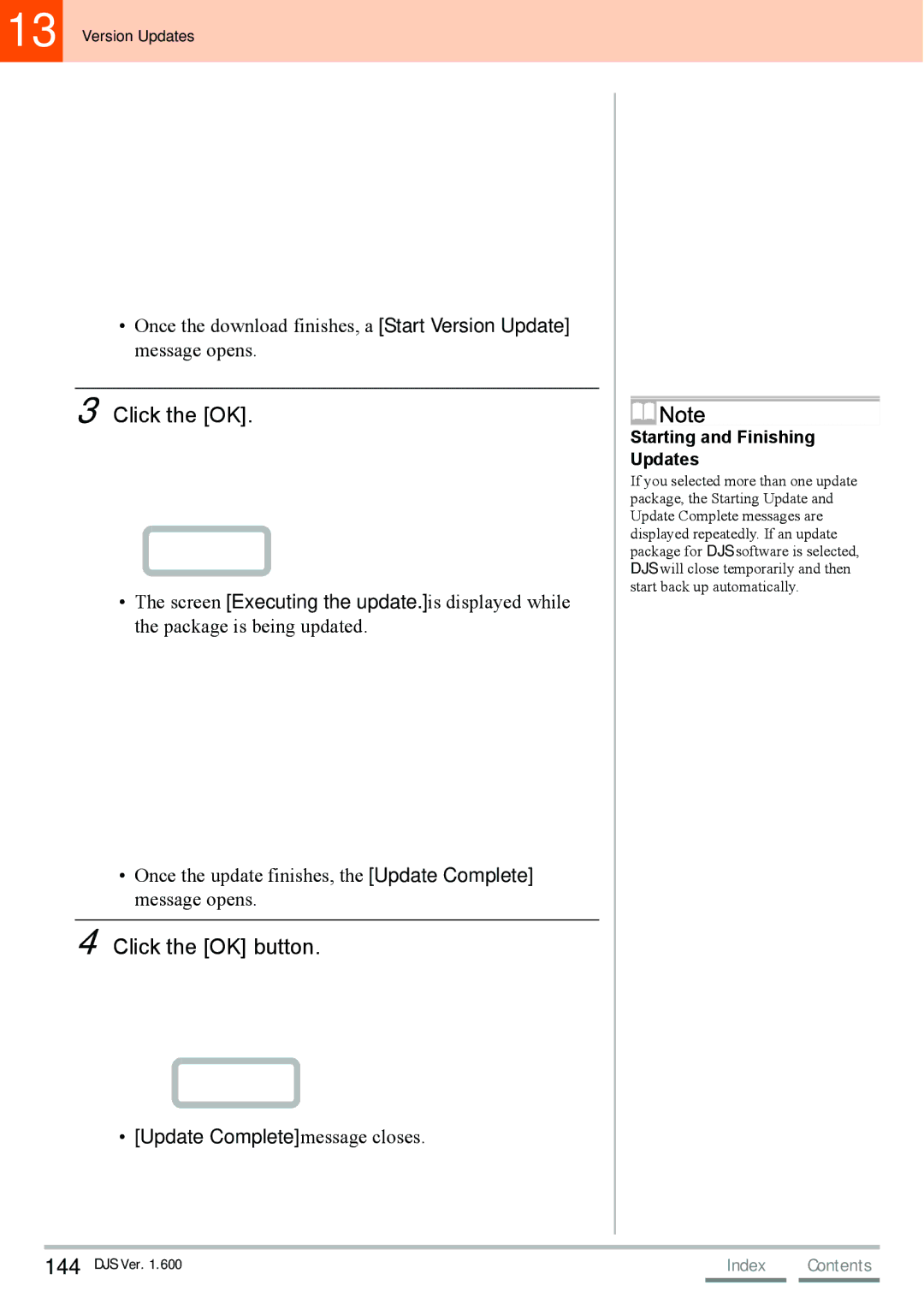 Pioneer SVJ-DL01D, SVJ-DS01D manual Click the OK, Starting and Finishing Updates 