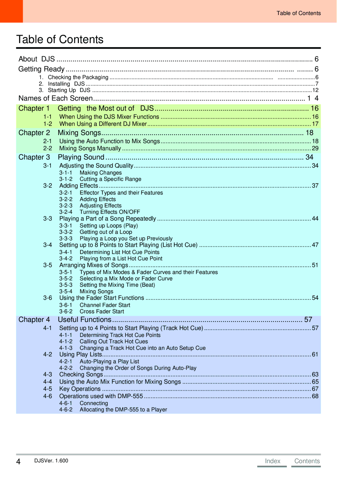 Pioneer SVJ-DL01D, SVJ-DS01D manual Table of Contents 