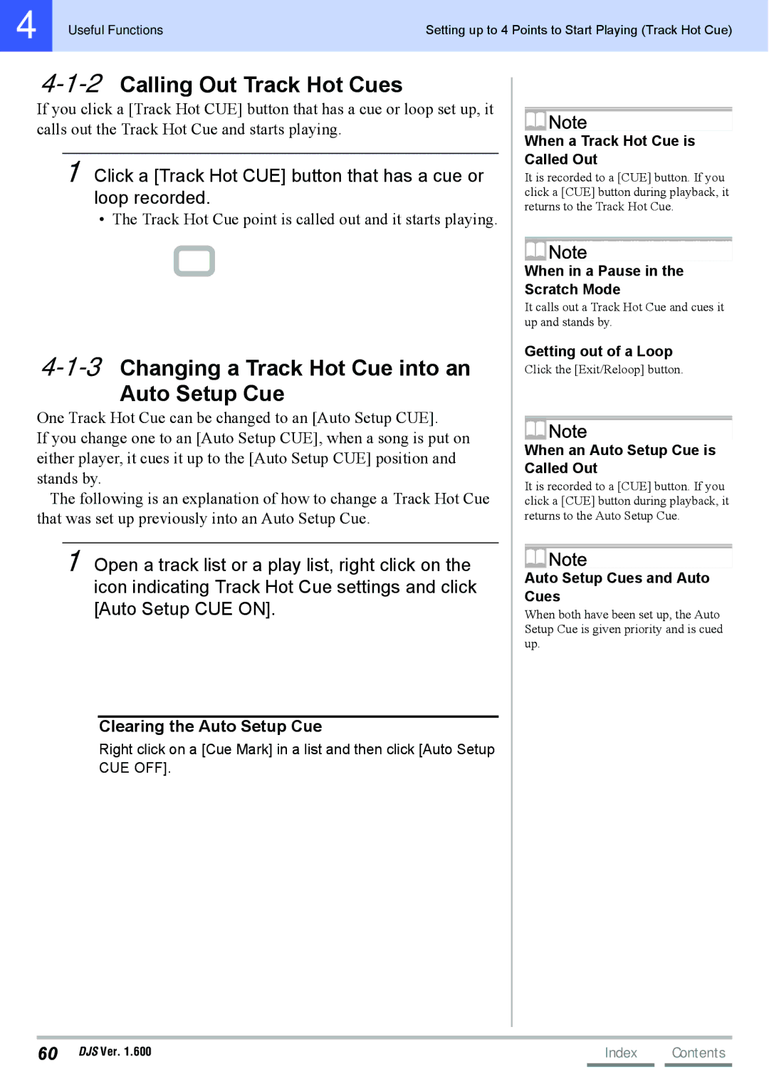 Pioneer SVJ-DL01D, SVJ-DS01D manual 2Calling Out Track Hot Cues, 3Changing a Track Hot Cue into an Auto Setup Cue 