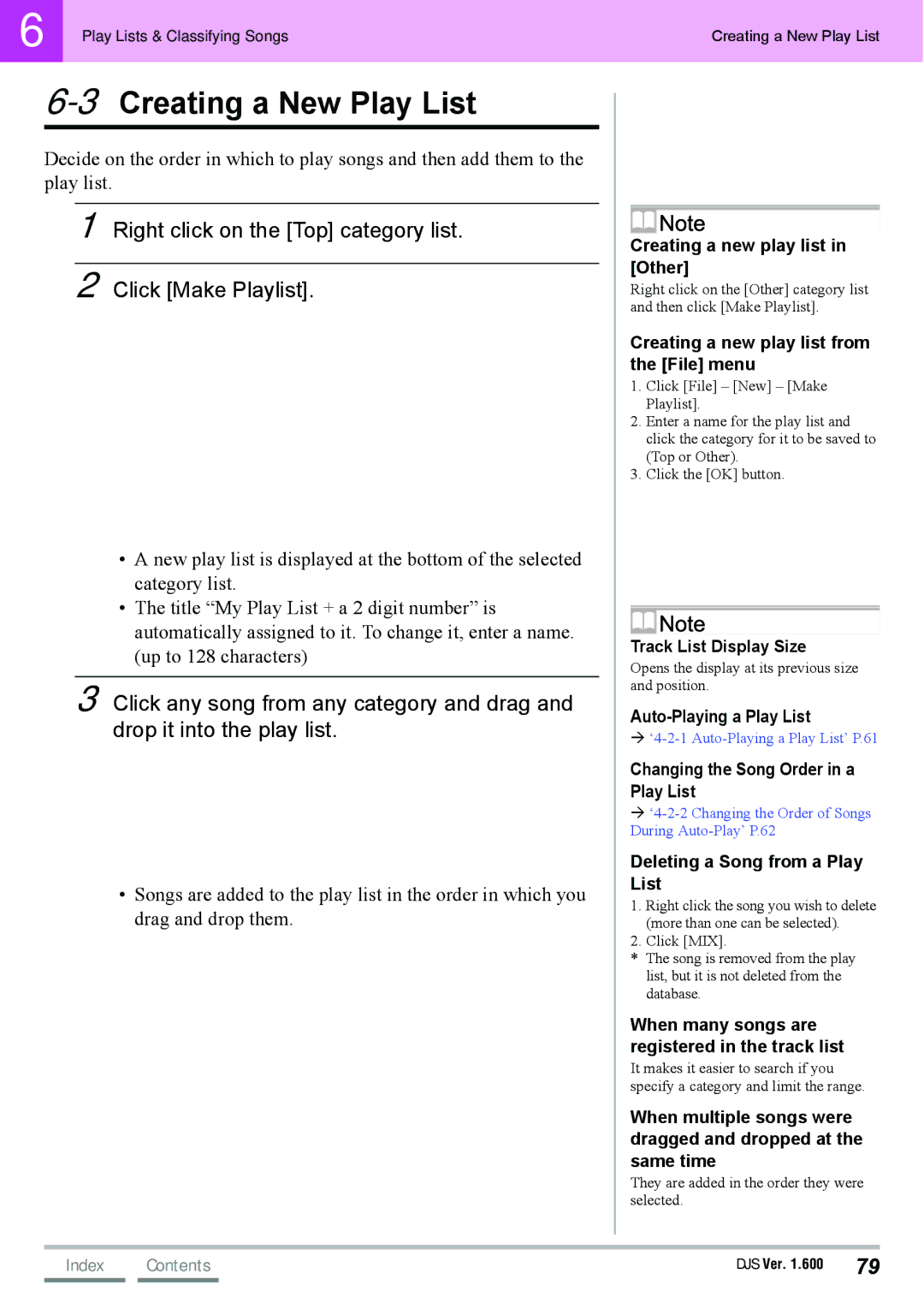 Pioneer SVJ-DS01D, SVJ-DL01D manual 3Creating a New Play List, Right click on the Top category list Click Make Playlist 