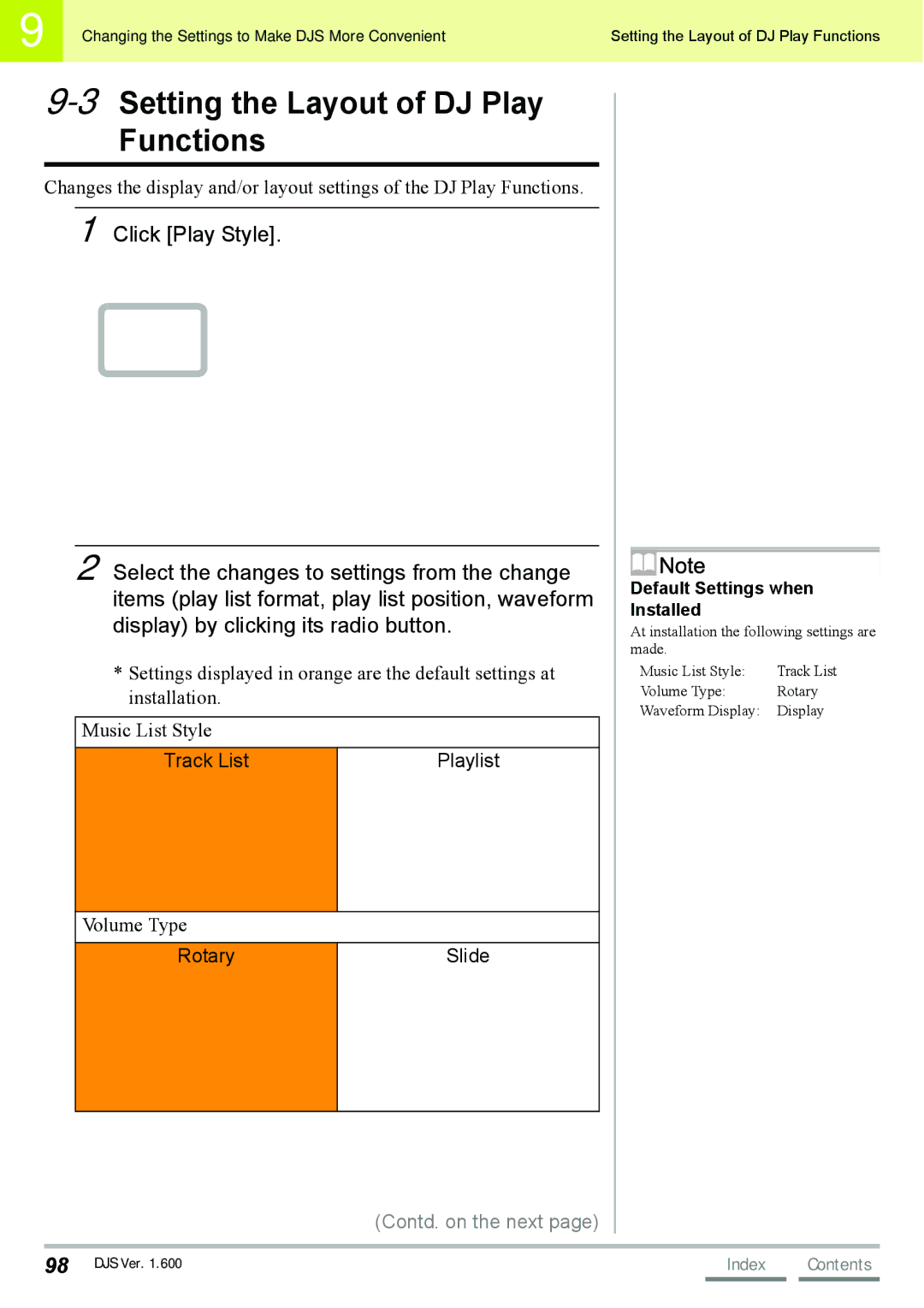 Pioneer SVJ-DL01D, SVJ-DS01D manual 3Setting the Layout of DJ Play Functions, Track List Playlist, Rotary Slide 