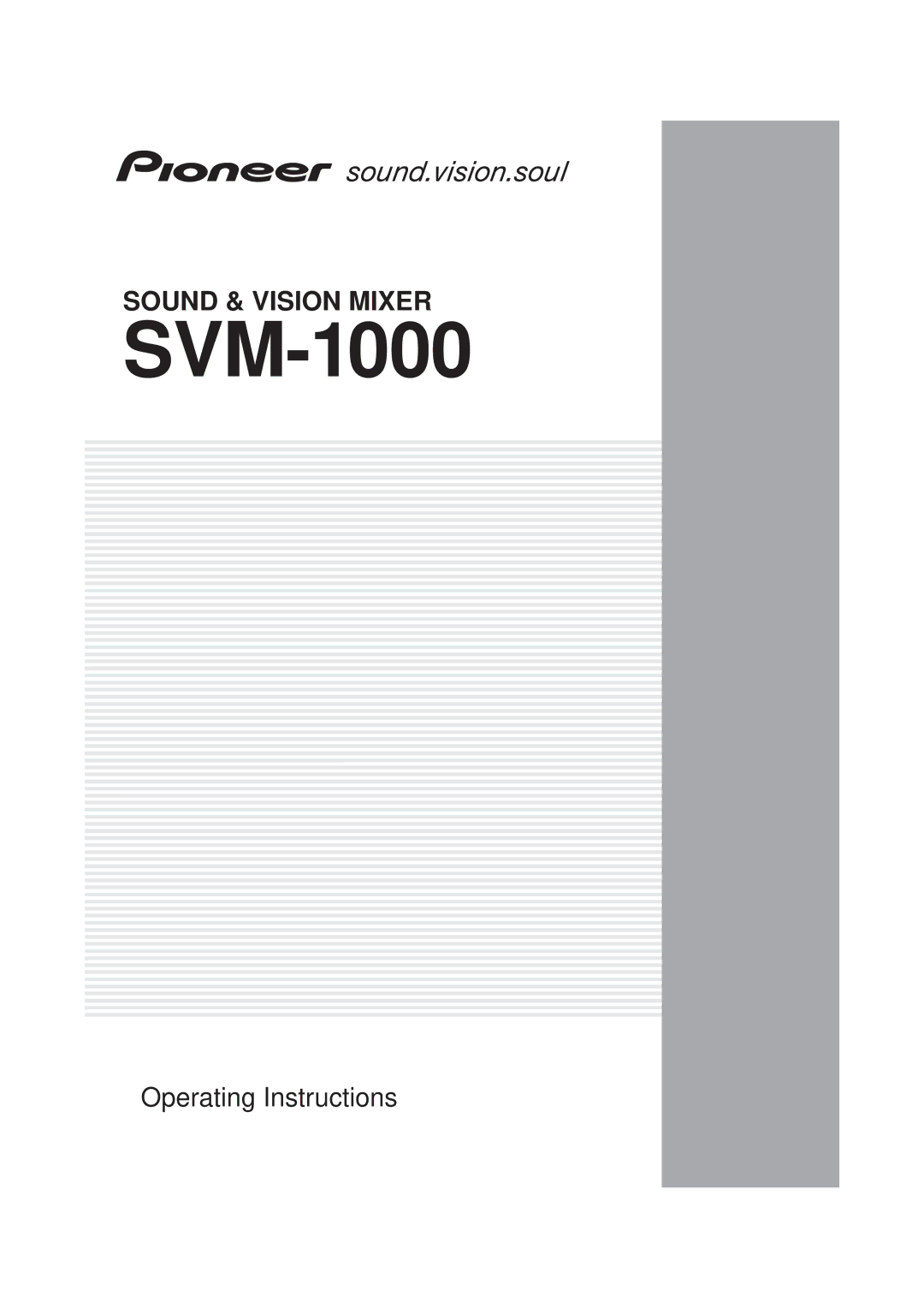 Pioneer SVM-1000 operating instructions 