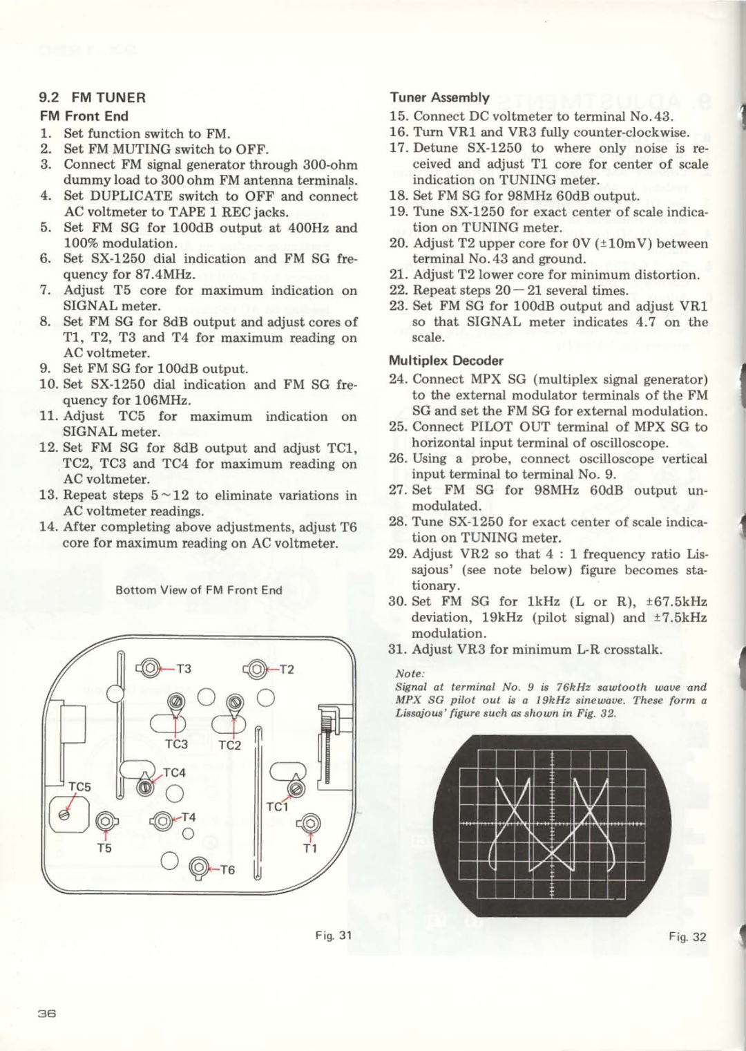 Pioneer SX-1250 manual 