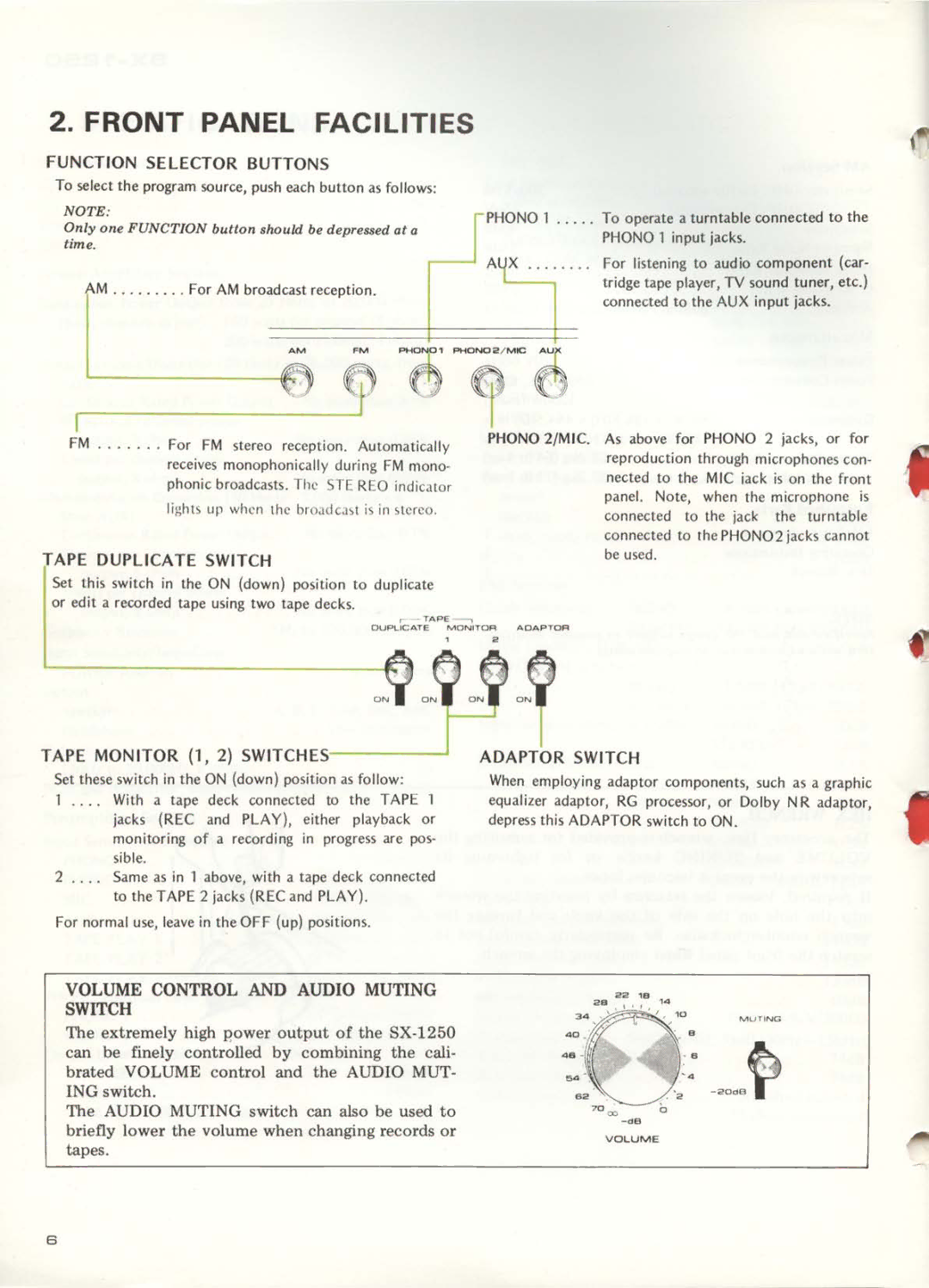 Pioneer SX-1250 manual 