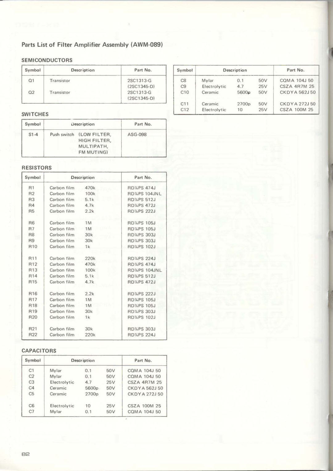 Pioneer SX-1250 manual 