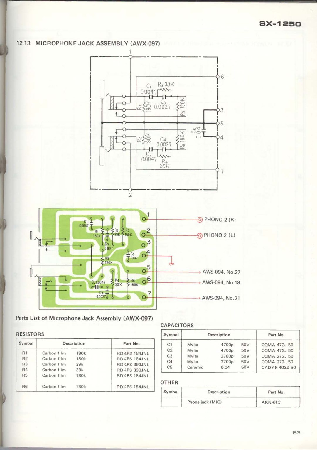 Pioneer SX-1250 manual 