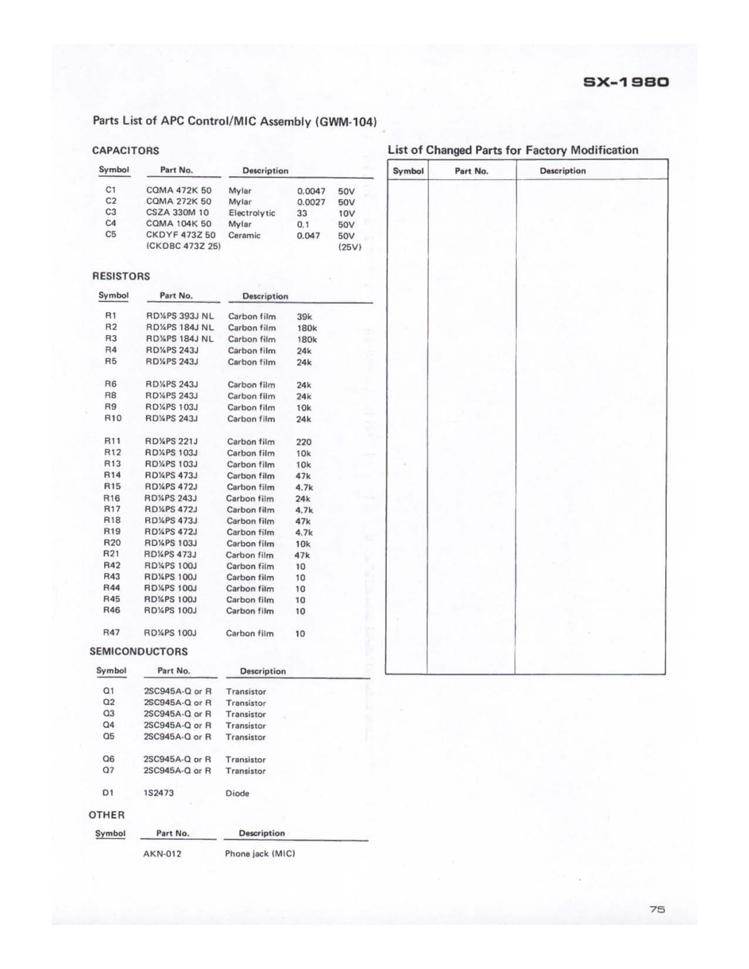 Pioneer SX-1980 manual 