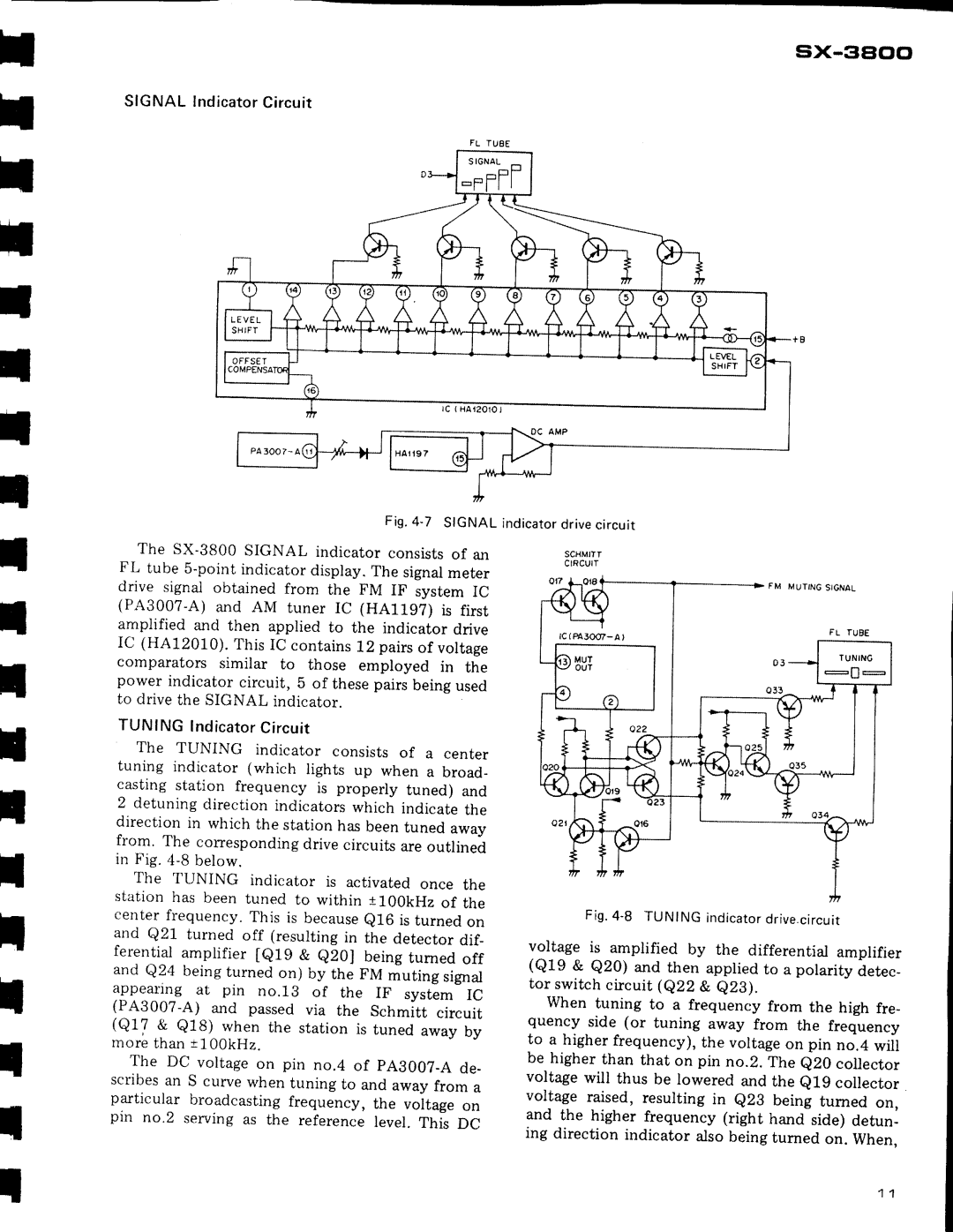 Pioneer SX-3800 manual Signal lndicatorCircuit, Fig .4 7 SIGNALindicatordrivecircuit 