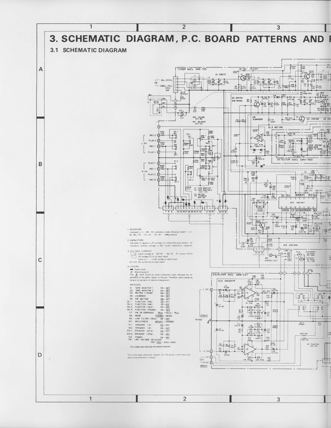 Pioneer SX-3800 manual SCHEMATICDIAGRAM,P.C. Board Patternsand, IBi ihl*cr, Rd.*dr q l 