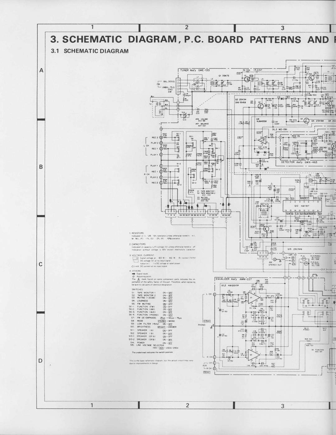 Pioneer SX-3800 manual Schematicdiagram,P.C. Board Patternsand, iBi ihl*cr, I l 