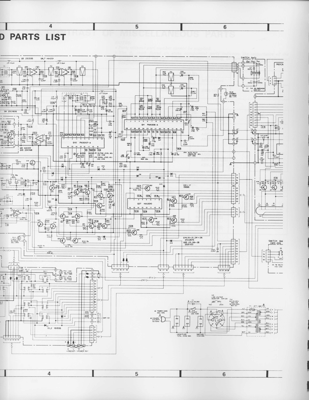 Pioneer SX-3800 manual D Parts List 