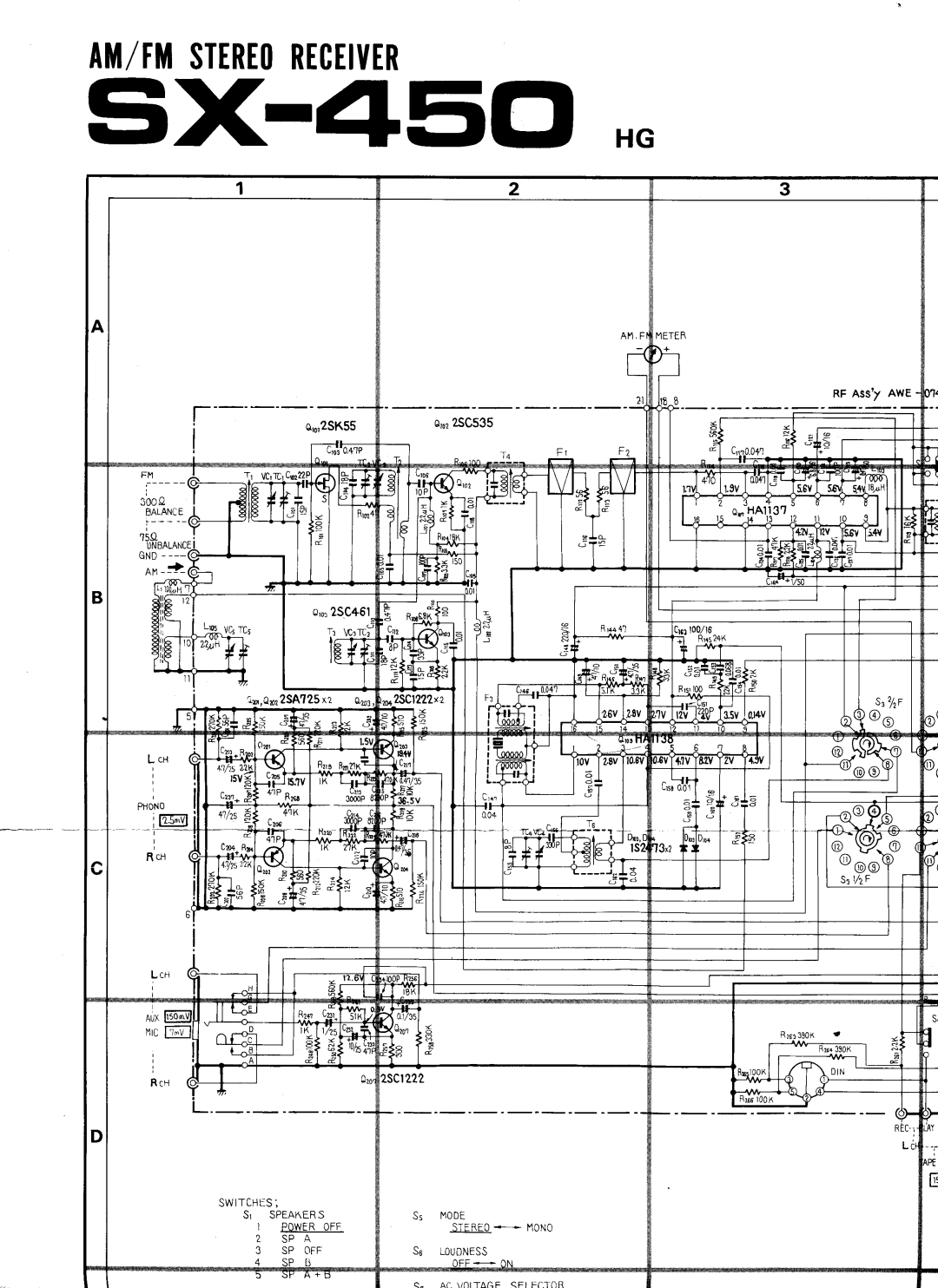 Pioneer sx-450 manual 450 H G 