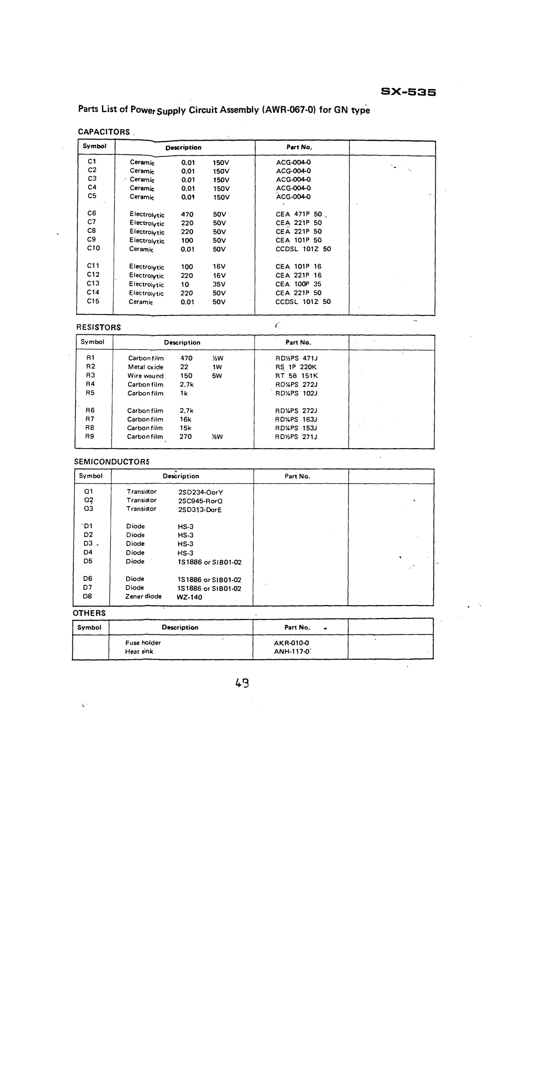 Pioneer SX-535 manual 