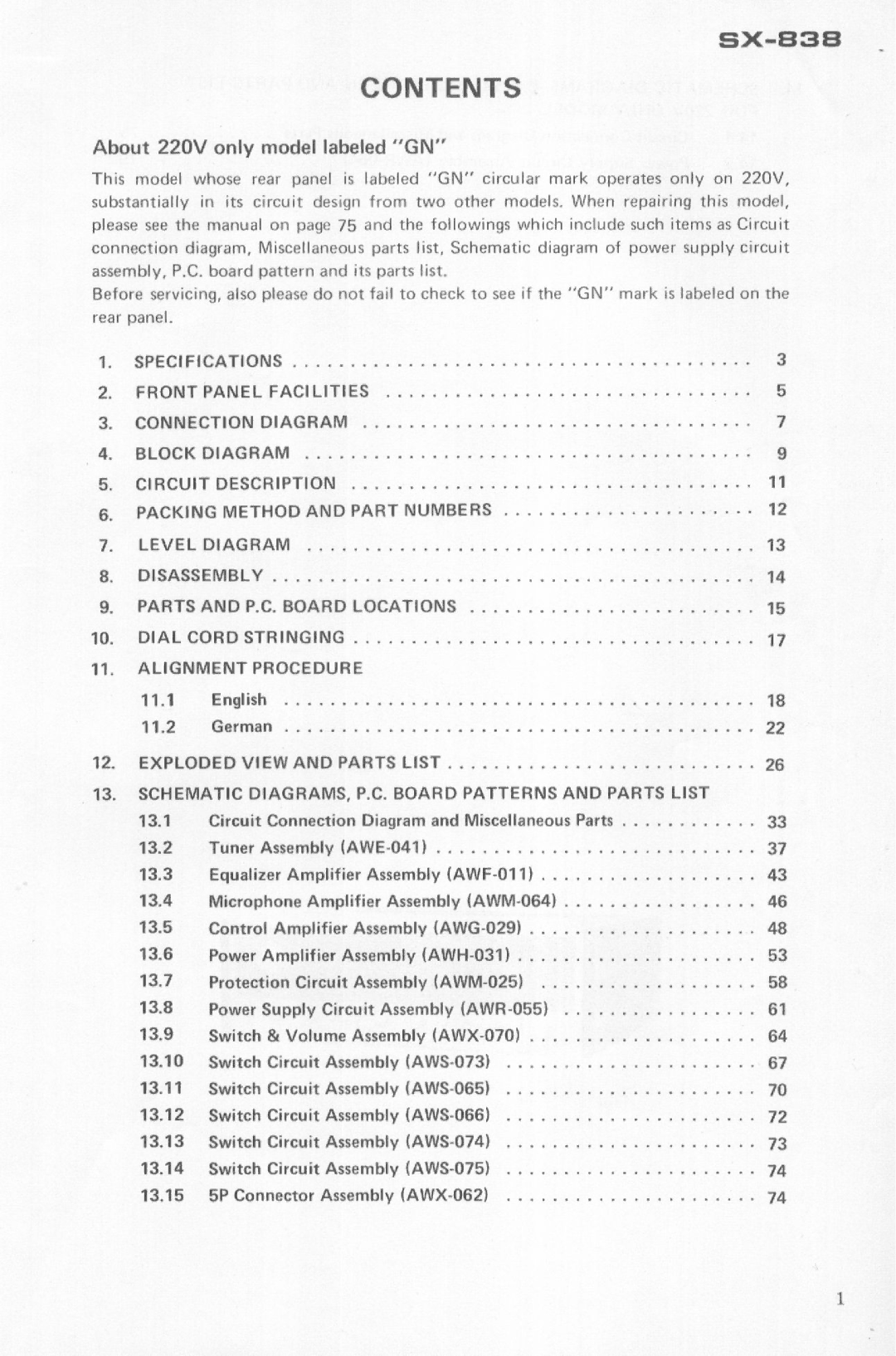 Pioneer SX-838 manual 