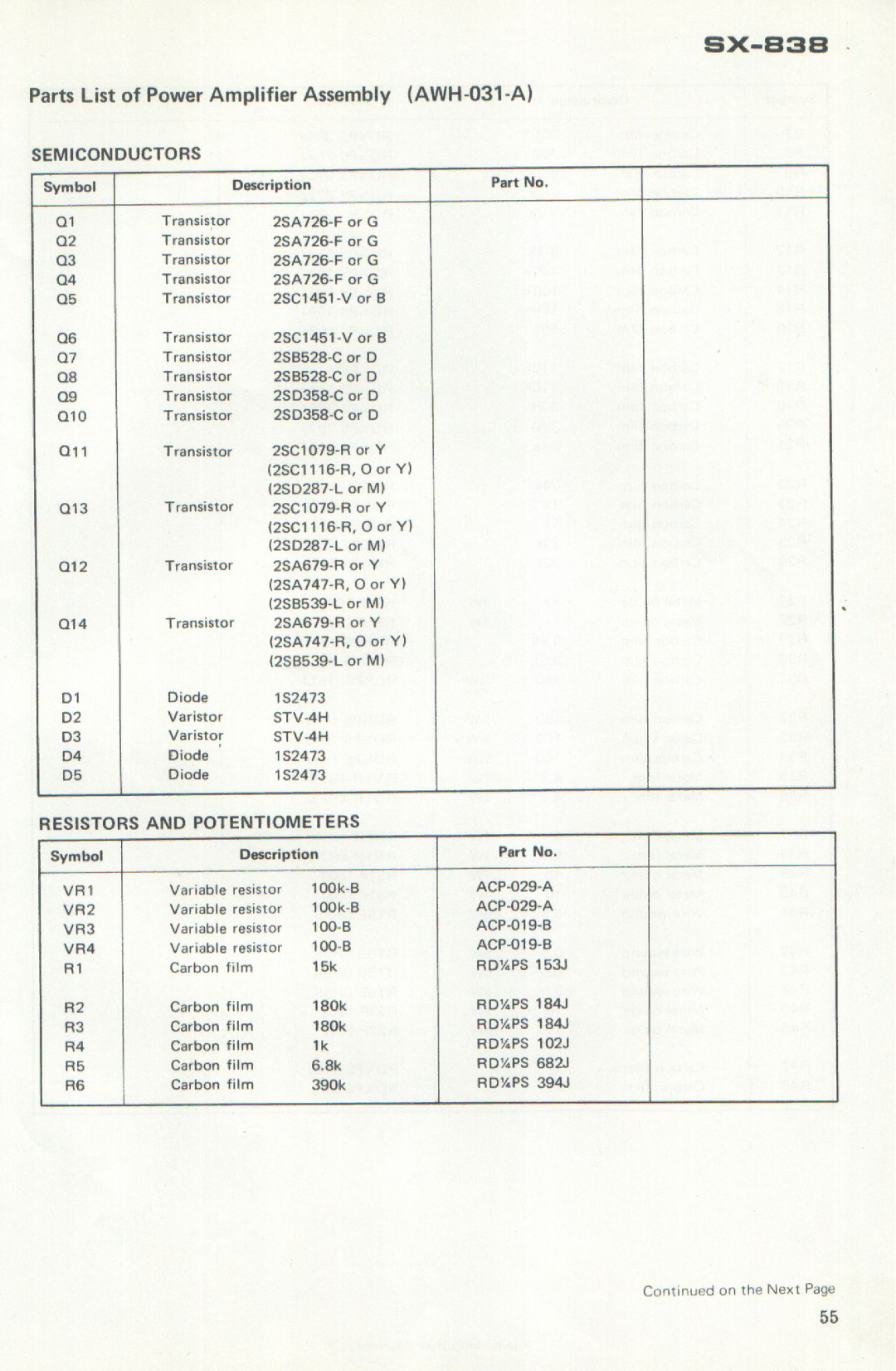 Pioneer SX-838 manual 