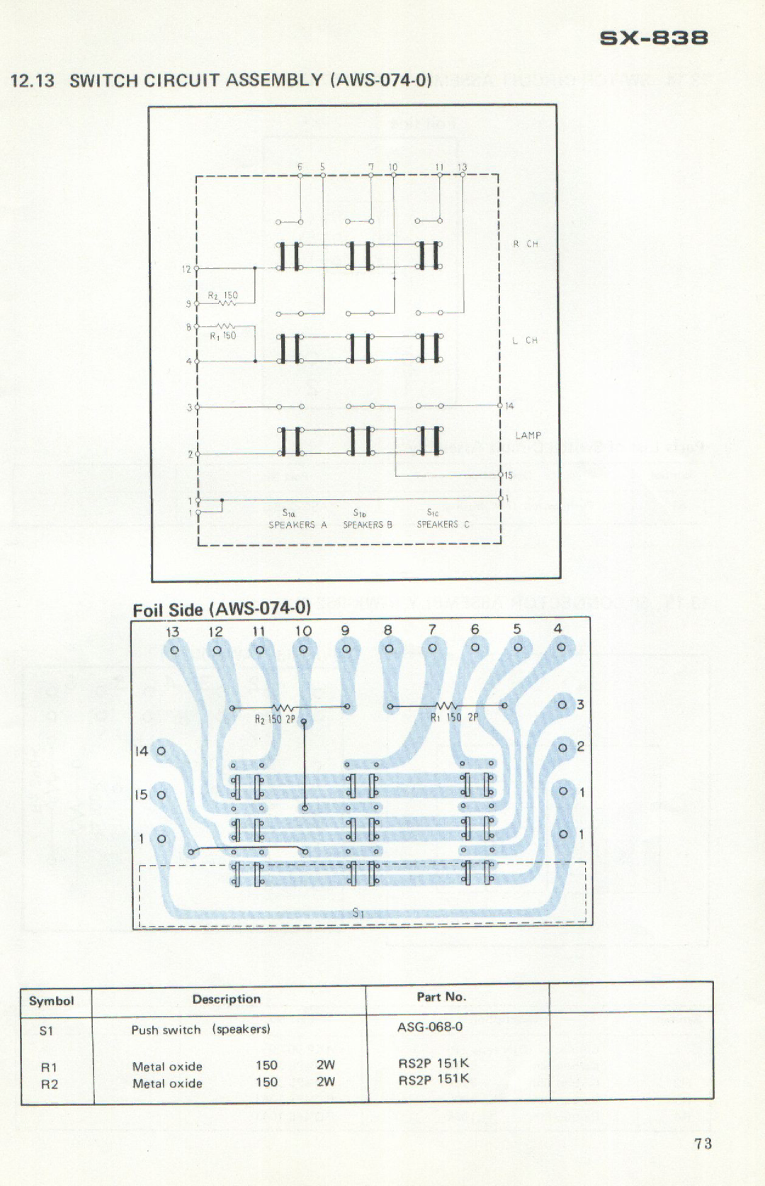 Pioneer SX-838 manual 