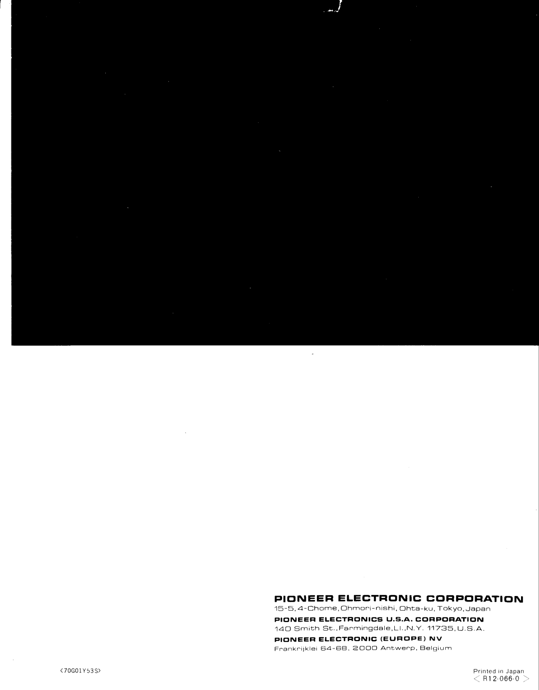 Pioneer SX-9000 service manual 12 0 6 6, I n t e d i n J a p a n 