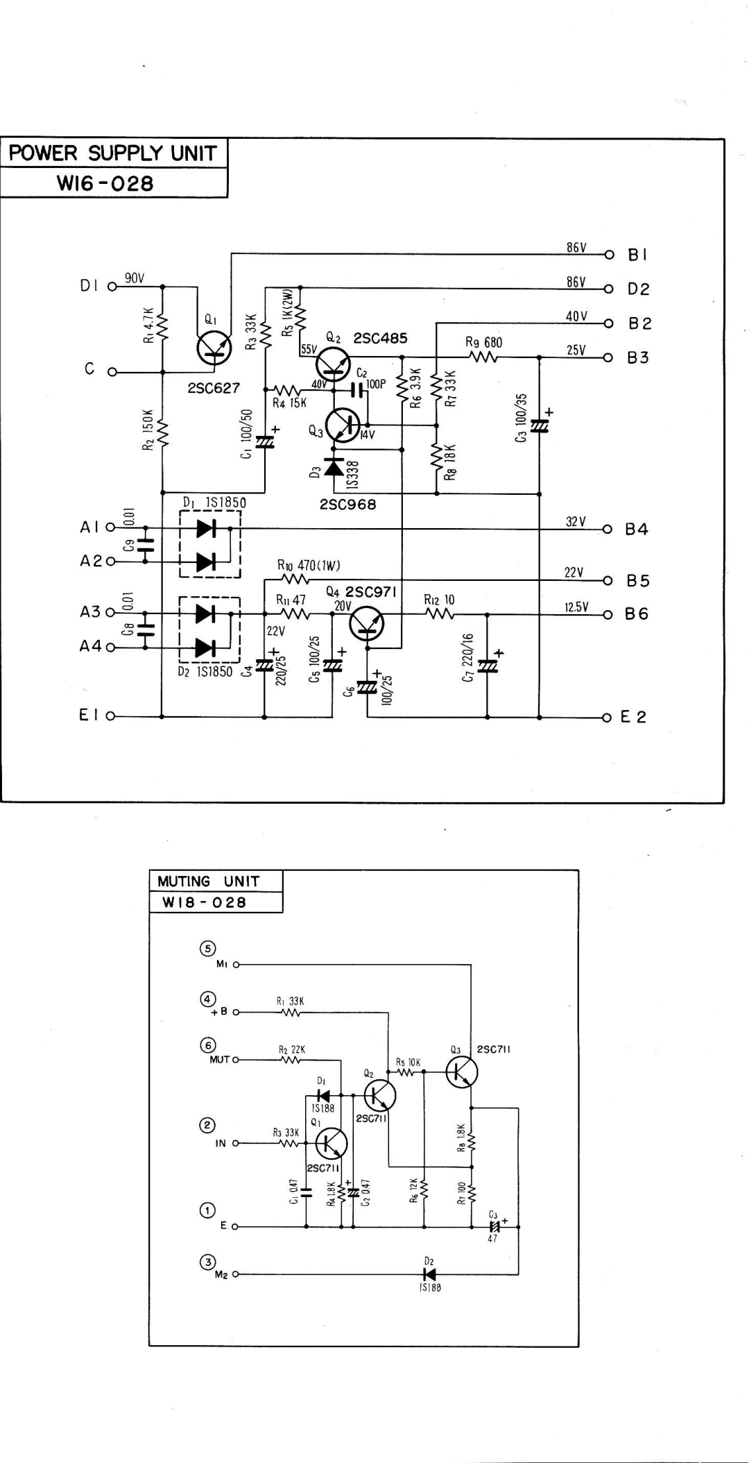 Pioneer SX-9000 service manual Wt6- o28, RroarOttW, Muting Unit w t 8 o 2 