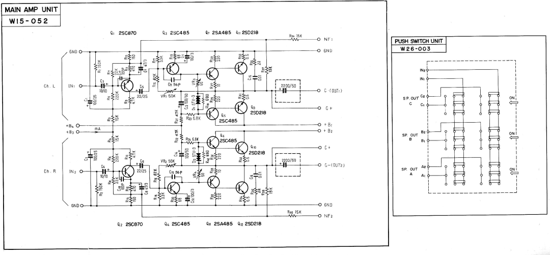 Pioneer SX-9000 service manual 6 O O, z &87O, SP out a, Q4 2SC485 OB2SA4A5 0n 