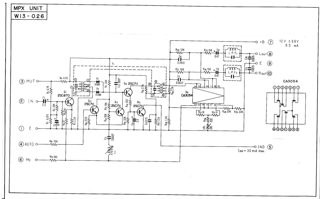 Pioneer SX-9000 service manual L:fl, w l 3 - o . 2, Mpx Unit, @ a u r o 