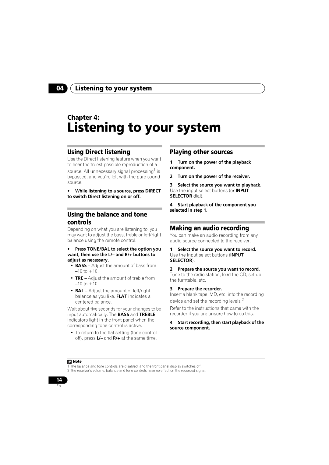 Pioneer SX-A6MK2-K operating instructions Listening to your system 