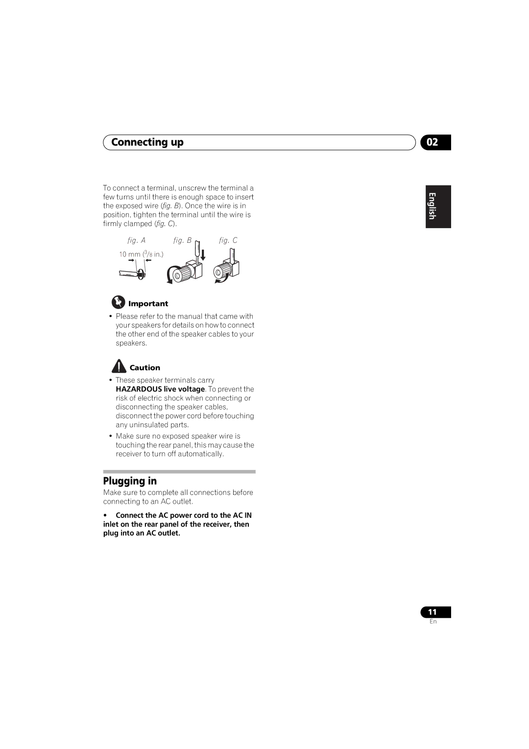 Pioneer SX-A9MK2-K manual Plugging, Fig. a 