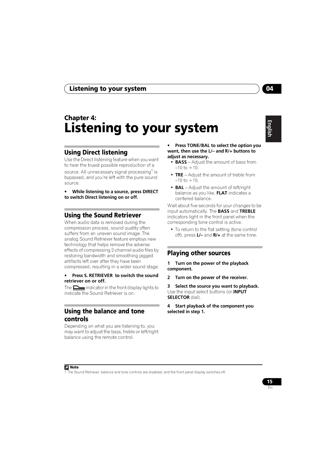 Pioneer SX-A9MK2-K manual Listening to your system 