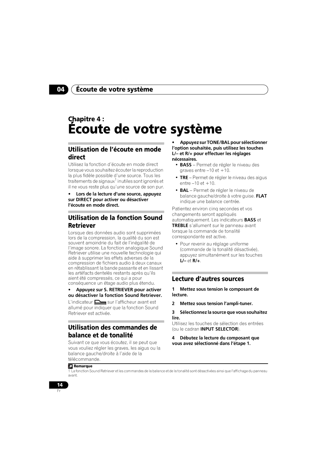 Pioneer SX-A9MK2-K manual Écoute de votre système 