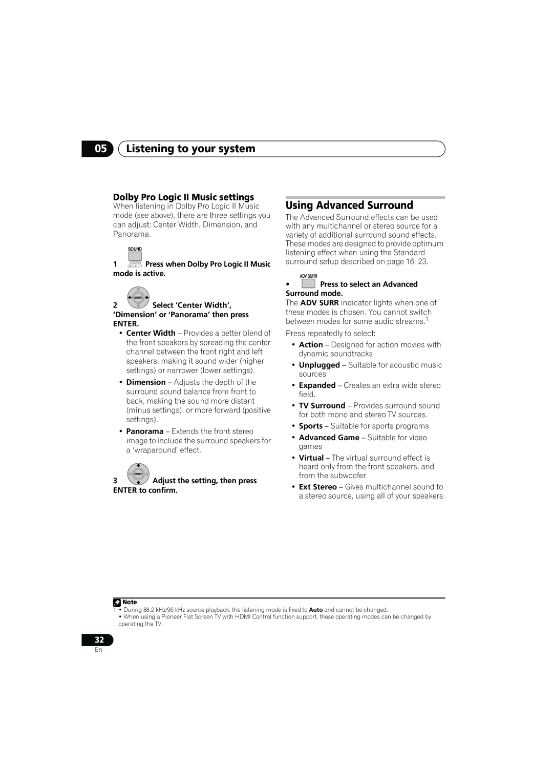 Pioneer SX-LX03 manual Using Advanced Surround 