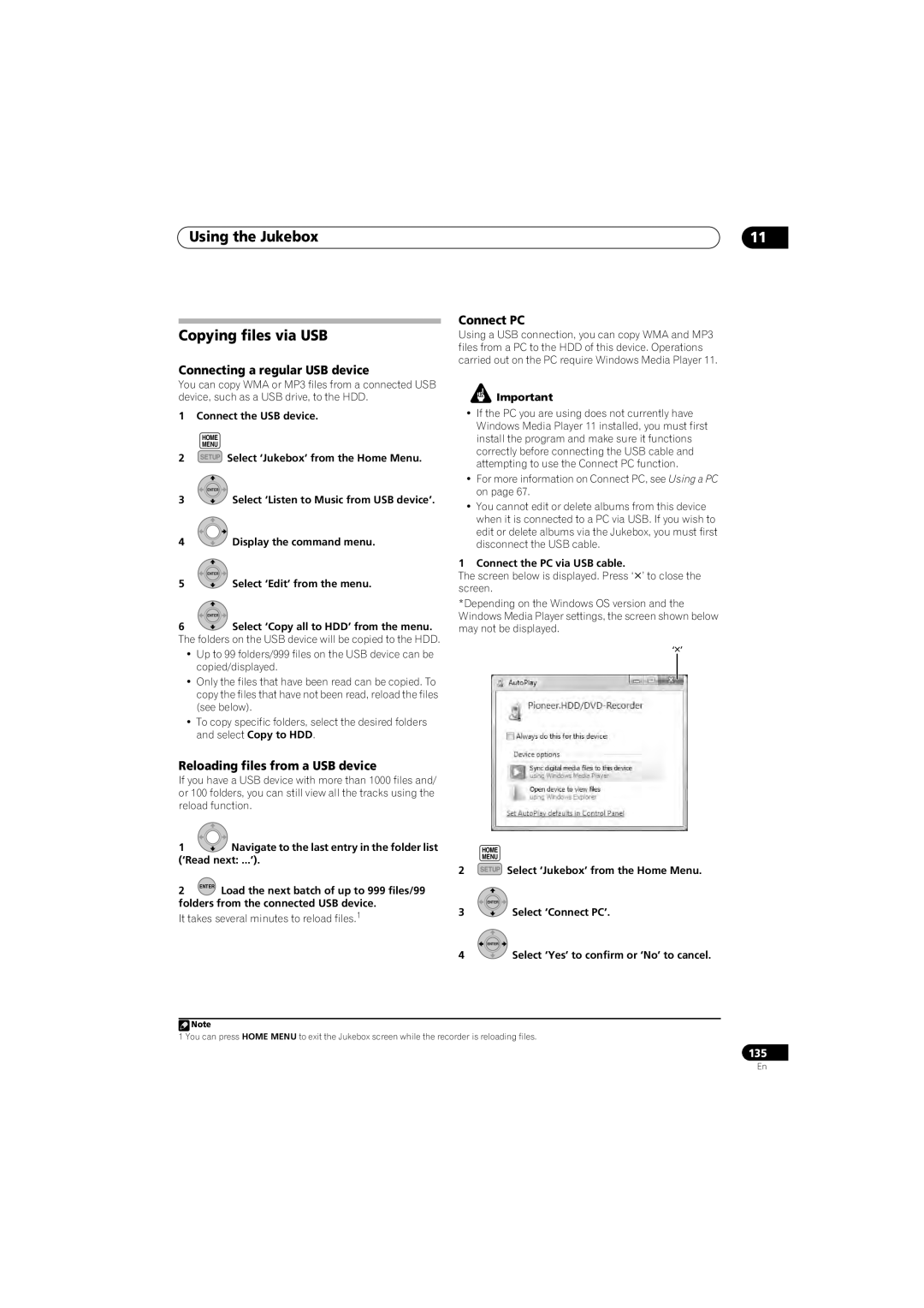 Pioneer SX-LX70SW manual Using the Jukebox Copying files via USB, Connecting a regular USB device, Connect PC 