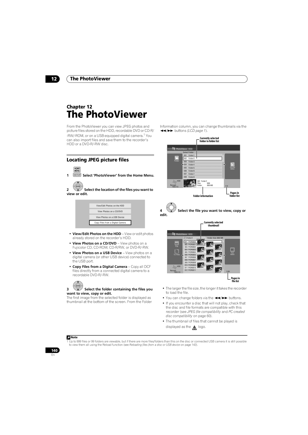 Pioneer SX-LX70SW manual PhotoViewer Chapter, Locating Jpeg picture files 