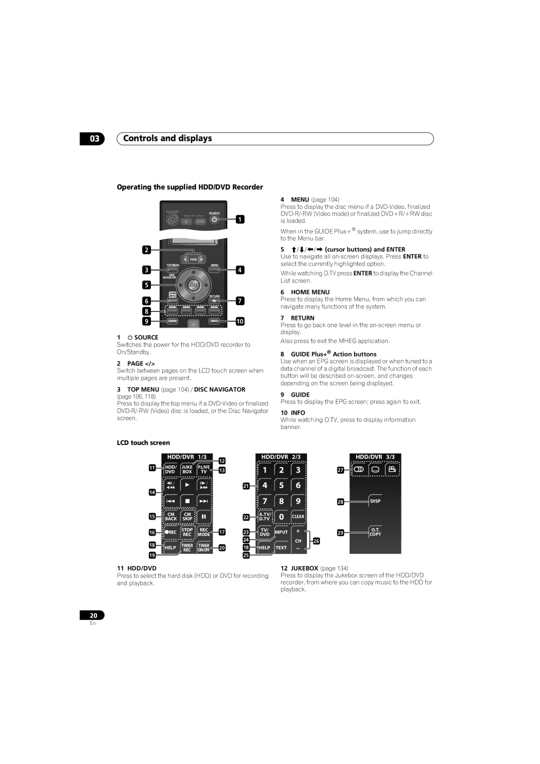 Pioneer SX-LX70SW manual Operating the supplied HDD/DVD Recorder, Home Menu, Guide, Info, 11 HDD/DVD 